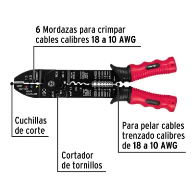 ALICATE PELA CABLE PRETUL 8 COD. 22710 - Image 2