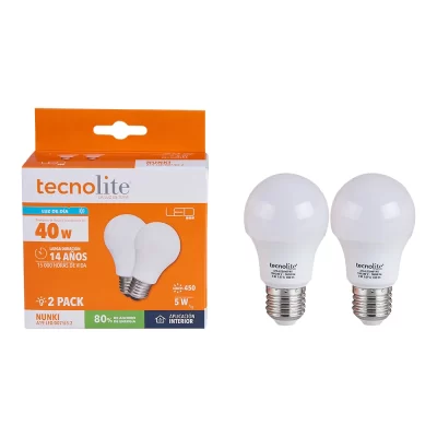 AHORRADOR TECNOLITE LED TIPO BOMBILLO 5 W DUO PACK - Image 2