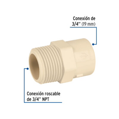 ADAPTADOR MACHO CPVC 3/4  COD. 45099 - Image 2