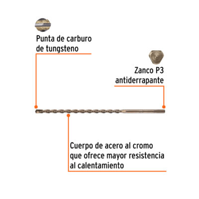 BROCA CONCRETO TRUPER EXTRA LARGA 3/8 X 12 COD. 11227 - Image 2