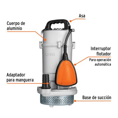 BOMBA SUMERGIBLE 1 HP TRUPER 750 WATTS AGUA LIMPIA COD. 15003 - Image 2