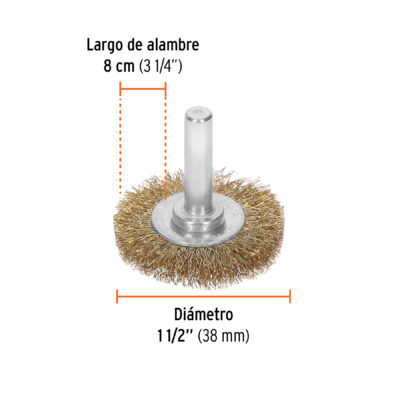 CEPILLO ALAMBRE 1 1/2 PARA BARRENO LATON CIRCULAR TRUPER COD. 11573 - Image 3