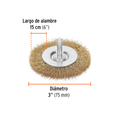 CEPILLO ALAMBRE 3 PARA BARRENO LATON CIRCULAR TRUPER COD. 11575 - Image 3