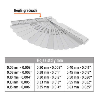 CALIBRADOR DE BUJIAS 15 HOJAS TRUPER COD. 14395 - Image 2