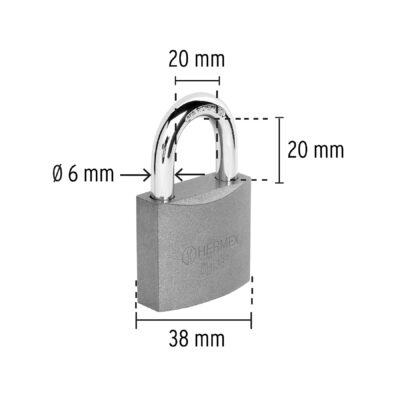 CANDADO HERMEX METALICO 38 MM COD. 43318 - Image 4
