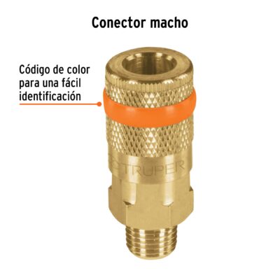 ADAPTADOR DE ACOPLE RAPIDO 1/4 NPT MACHO TRUPER COD. 19085 - Image 2