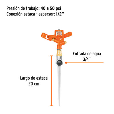 ASPERSOR DE AGUA METALICO TRUPER CON ESTACA COD. 10327 - Image 2