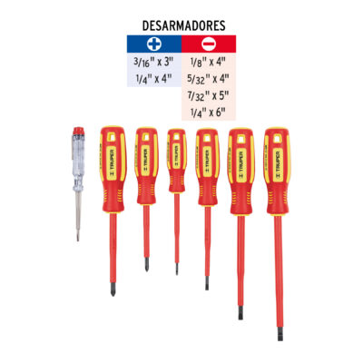 DESTORNILLADOR TRUPER DIELECTRICO 6 PZS. + PROBADOR COD. 14196 - Image 3