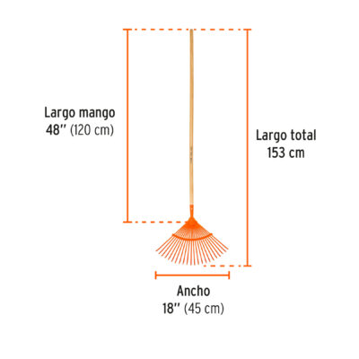 ESCOBA METALICA 22 DIENTES CURVA TRUPER COD. 14322 - Image 3