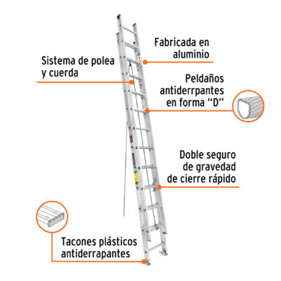 ESCALERA EXTENSION 24 PELDAÑOS TRUPER COD. 16028 - Image 2