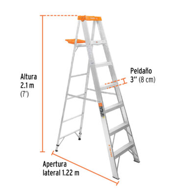 ESCALERA ALUMINIO 7 PIES TIPO 2 TRUPER COD. 16744 - Image 3