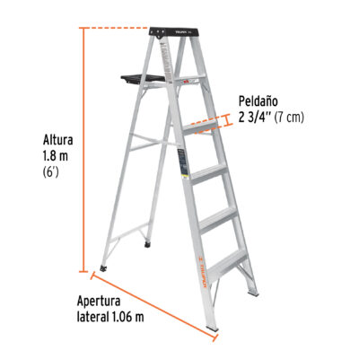 ESCALERA ALUMINIO 6 PIES TIPO 3 TRUPER COD. 16743 - Image 3