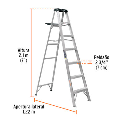 ESCALERA ALUMINIO 7 PIES TIPO 3 TRUPER COD. 10437 - Image 3