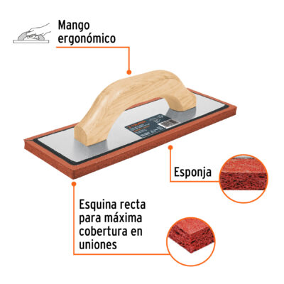 PLANCHA ALBAÑIL ESPONJA NARANJA 12 PUL. TRUPER COD. 15425 - Image 2