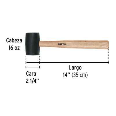 MARTILLO DE HULE 16 OZ. PRETUL COD. 20566 - Image 2