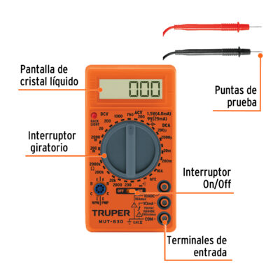 MULTIMETRO DIGITAL ESCOLAR TRUPER COD. 10400 - Image 2