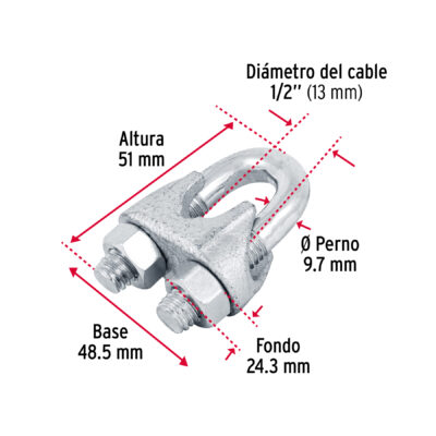 CHUCHO PARA CABLE 1/2 GALVANIZADO FIERO COD. 44087 - Image 2