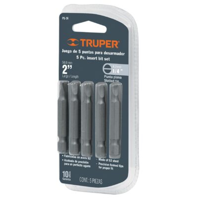 PUNTAS DESARMADOR PLANO 5 PZS TRUPER COD. 17785