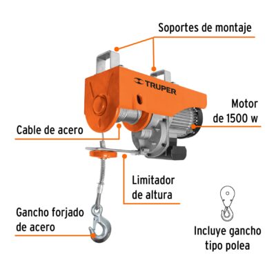 POLIPASTO ELECTRICO 1000 KG TRUPER COD. 16848 - Image 2