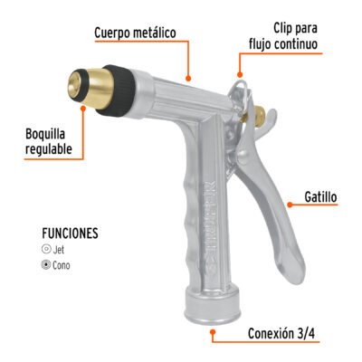 PISTOLA MANGUERA JARDIN TRUPER COD. 17482 - Image 2