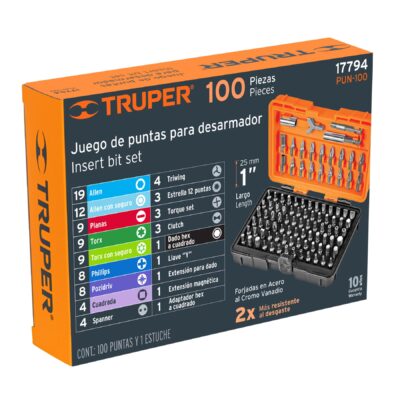 PUNTAS DESARMADOR 100 PZS TRUPER COD. 17794 - Image 3