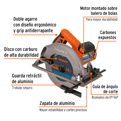 SIERRA CIRCULAR PROFESIONAL 7 1/4 TRUPER 1500 W COD. 11004 - Image 3