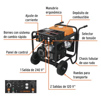 SOLDADORA A GASOLINA CON GENERADOR 145 AMP. TRUPER COD. 14358 - Image 3