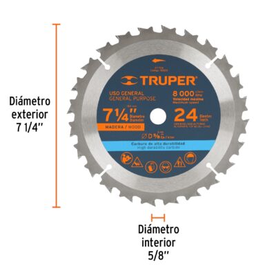 SIERRA MADERA 24 DIENTES 7 1/4 TRUPER COD. 18300 - Image 3