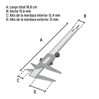 CALIBRADOR VERNIER METALICO PRETUL COD. 21454 - Image 4